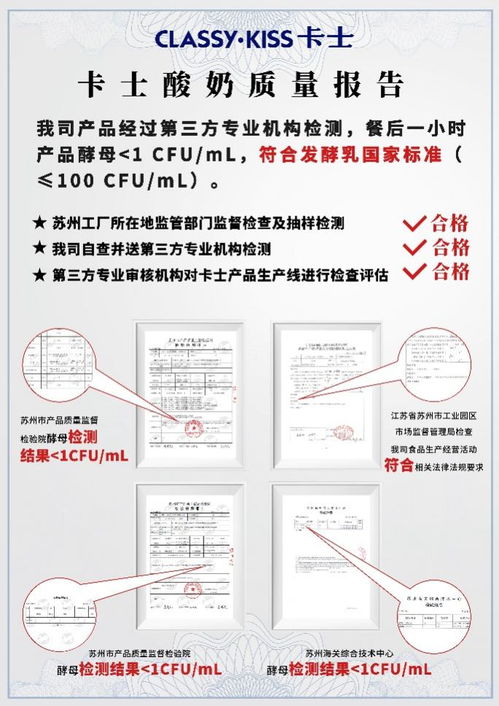 卡士乳業回應不實報道 公布產品質量檢測合格報告與供應鏈管理服務